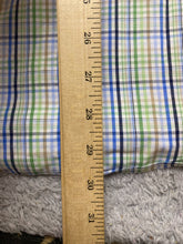 Load image into Gallery viewer, Alan Flusser Shirt Adult Large Green Blue Plaid Button Up Weekend Casual Mens
