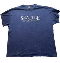 Load image into Gallery viewer, Vintage Seattle The Emerald City Shirt Adult 2XL XXL Navy Blue Streetwear Mens