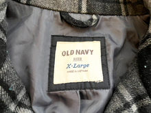 Load image into Gallery viewer, Old Navy Jacket Womens Extra Large Gray Black Double Breasted Oversized Pea Coat
