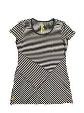 Load image into Gallery viewer, Lole Shirt Womens Small Black Striped UPF 50 Wicking 4 Way Stretch Activewear