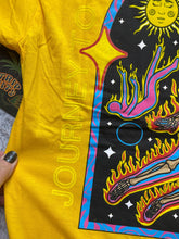 Load image into Gallery viewer, Trip City Shirt Womens Medium Flying Flame Skeleton Earthy Gothic Velvet NWT