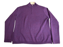 Load image into Gallery viewer, Brooks Brothers 346 Sweater Adult Extra Large Purple 1/4 Zip Merino Wool Mens