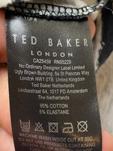 Load image into Gallery viewer, Ted Baker Shirt Womens 2 Black White AOP Flower Boho Blouse Boat Neck London