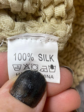 Load image into Gallery viewer, Yinier Sweater Womens Small Beige 100% Silk Open Knit Flared Sleeve Ladies