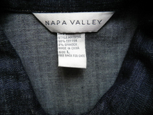 Load image into Gallery viewer, NAPA Valley Jacket Womens Large Embroidered Floral Denim Spandex Jean Ladies