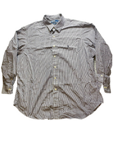 Load image into Gallery viewer, Ralph Lauren Shirt Adult 17.5 34/35 Navy White Stripe Button Up Casual Dress Men