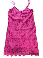 Load image into Gallery viewer, Gianni Bini Dress Womens Large Pink Crochet Lace Lined Cocktail MSRP $129 NWT