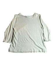 Load image into Gallery viewer, J Jill Shirt Womens Medium Green Love Linen Swiss Dot Detail Flowy Boho Blouse