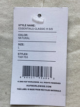 Load image into Gallery viewer, HUF Shirt Adult Large Beige Big H Logo Essentials Classic Crewneck Mens NWT