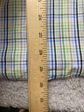 Load image into Gallery viewer, Alan Flusser Shirt Adult Large Green Blue Plaid Button Up Weekend Casual Mens