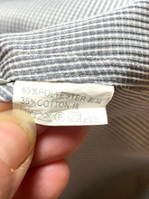 Load image into Gallery viewer, Indian Tailor Shirt Adult Large Gray White Button Up Casual Flip Cuffs Mens