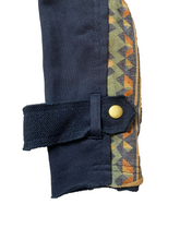 Load image into Gallery viewer, Miss Me Sweater Womens Medium Navy Aztec Boho Chic Open Front Cardigan Tunic