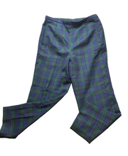 Load image into Gallery viewer, Pendleton Pants Womens 14 (33x27.5) Blue Green Plaid Virgin Wool Straight Leg