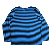Load image into Gallery viewer, Lauren Ralph Lauren Shirt Womens 1X Blue Black Striped Boat Neck Plus Ladies
