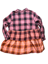 Load image into Gallery viewer, J Jill Shirt Womens 2X Button Up Long Sleeve Ombre Plaid Tunic Blouse Rayon Lady