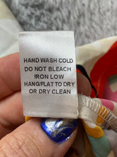 Load image into Gallery viewer, Oddi Dress Womens 1XL Rainbow Smocked Fit Flare Boho Artsy Flower Puff Sleeve