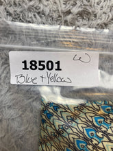 Load image into Gallery viewer, OmZappy Pants Womens 27x25.5 Blue Yellow Harem Hippie Boho Smocked Yoga Palazzo