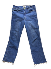 Load image into Gallery viewer, FRAME Jeans Womens 30x26 Blue Denim Le Sylvie Slender Straight Raw Hem Stretch