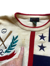 Load image into Gallery viewer, VTG Charter Club Sweater Adult Large Beige Baseball Club Embroidered Grandpa Men