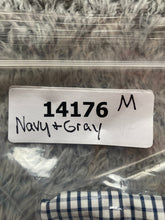 Load image into Gallery viewer, Duluth Trading Co Shirt Adult Medium Navy Gray Wrinkle Fighter Untucked Mens