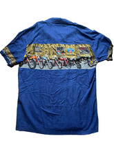 Load image into Gallery viewer, VTG Paradise Found Shirt Adult Medium Blue Hawaiian Tiki Tavern Motorcycle Mens