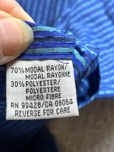 Load image into Gallery viewer, Bugatchi Uomo Shirt Adult Large Blue Button Up Rayon Blend Pocket Casual Mens