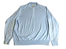 Load image into Gallery viewer, Donald Ross Sweater Adult Medium Blue 1/4 Zip Mock Neck Wool Blend Golf Mens