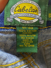 Load image into Gallery viewer, Cabelas Jeans Adult 42x29 Short Blue Khaki Denim Nylon Hunting Outdoor Mens