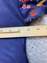 Load image into Gallery viewer, Reborn Shirt Womens 2X Navy Blue AOP Flower Boho Hippie Rayon Spandex Plus Lady