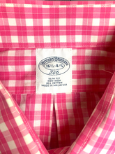 Load image into Gallery viewer, Brooks Brothers 346 Shirt Adult 16.5 4/5 Pink Checkered Slim Fit Non Iron Mens