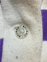 Load image into Gallery viewer, VTG Baleno Sweater Adult Small Purple White Checkered Shenjie Meili Fleece Mens