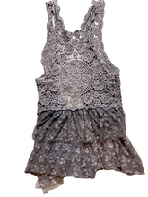 Load image into Gallery viewer, Origami by Vivien Sweater Womens Medium/Large Lace Crochet Cardigan Boho Beachy
