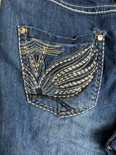 Load image into Gallery viewer, DO Denim Jeans Womens 9x32 (33x30.5) Blue Whiskered Spandex Embroidered Ladies