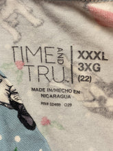 Load image into Gallery viewer, Time and Tru Shirt Womens 3XL Slate Blue Santa Boston Terrier Dogs AOP Ladies