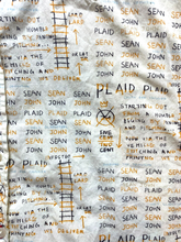 Load image into Gallery viewer, Sean John Shirt Adult Extra Large Beige AOP Spellout Logo Button Up Graffiti Men