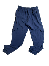 Load image into Gallery viewer, MAN Pants Womens Small (29x28.5) Navy Blue Cargo Pockets Hip Hop Rayon Spandex