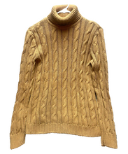 Load image into Gallery viewer, Lauren Jeans Co Sweater Womens Large Tan Cable Knit Turtle Neck Pullover Outdoor