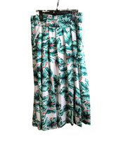 Load image into Gallery viewer, HYFVE Skirt Womens Large Pleated Beach Tropical AOP Leaf Maxi Casual Ladies