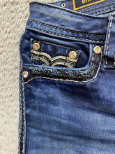 Load image into Gallery viewer, Rock Revival Jeans Womens 25x29 Blue Denim Meri Whiskered Boot Cut Studded