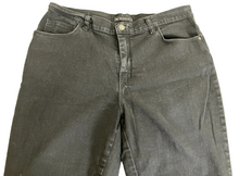 Load image into Gallery viewer, Lee Jeans Womens 12 Medium (32x28.5) Black Flat Front Relaxed Fit Denim Ladies