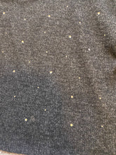 Load image into Gallery viewer, Vocal Sweater Womens Small Charcoal Gray Cropped Off-Shoulder Bling Top NWOT