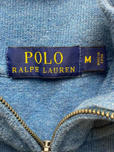 Load image into Gallery viewer, POLO Ralph Lauren Sweater Adult Medium Slate Blue 1/4 Zip Mock Neck Red Pony Men