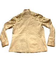 Load image into Gallery viewer, Bob Mackie Jacket Womens Extra Small Taupe Wearable Art Zip Up Embellished Gems