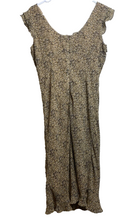 Load image into Gallery viewer, Expressions Dress Womens 12 Floral Shift Tan Brown Vintage Y2K Ruffles Ladies