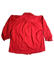 Load image into Gallery viewer, Sundance Shirt Womens Medium Red Swiss Dot Lace Trim Button Up Blouse Boho Lady