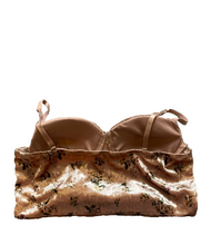 Load image into Gallery viewer, Haute Monde Bra Womens Extra Large Crop Bustier Bralette AOP Flower Ladies