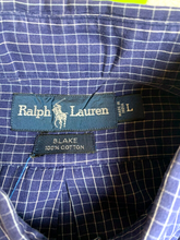 Load image into Gallery viewer, Ralph Lauren Shirt Adult Large Blue Grid Checkered Button Up Blake Blue Pony Men