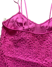 Load image into Gallery viewer, Gianni Bini Dress Womens Large Pink Crochet Lace Lined Cocktail MSRP $129 NWT