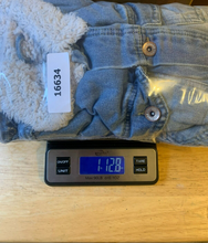Load image into Gallery viewer, Dollhouse Jacket Adult Medium Blue Sherpa Lined Denim Button Up Collared Mens