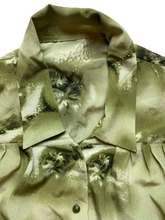 Load image into Gallery viewer, Handmade Shirt Womens 3X Green Button Up AOP Peasant Boho Whimsical Plus Ladies